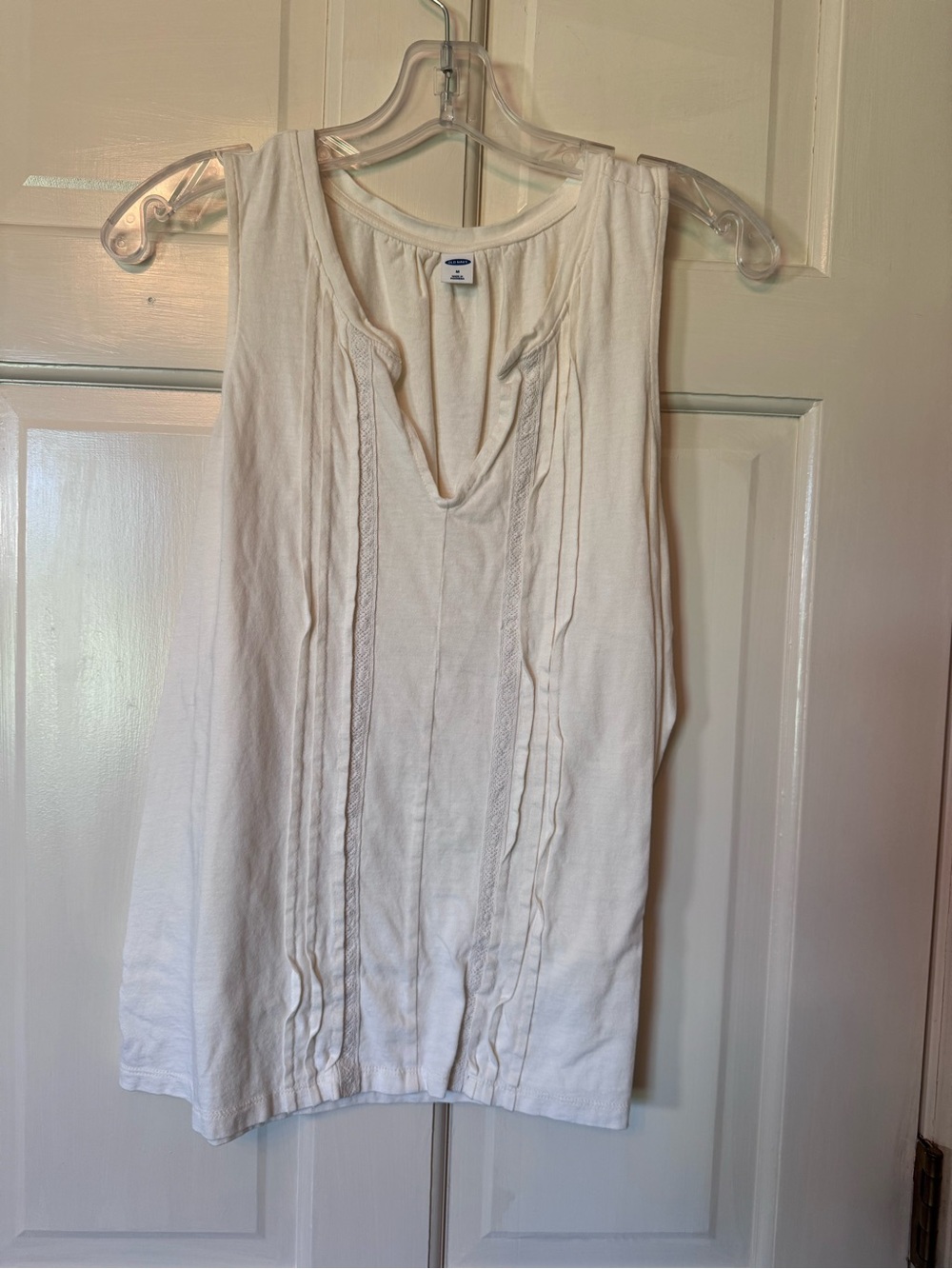 Old Navy Cream Gathered Neck Tank